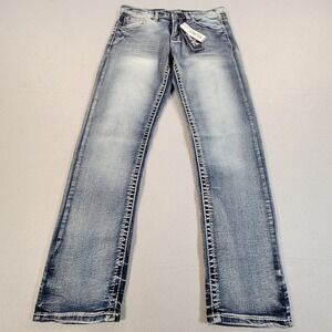 True Luck Classic Stretch Straight Leg Jeans Medium Wash Men's 32x32 Denim NWT